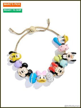 Friends Forever Charm Bracelet Mickey Minnie Donald Daisy Goofy Pluto